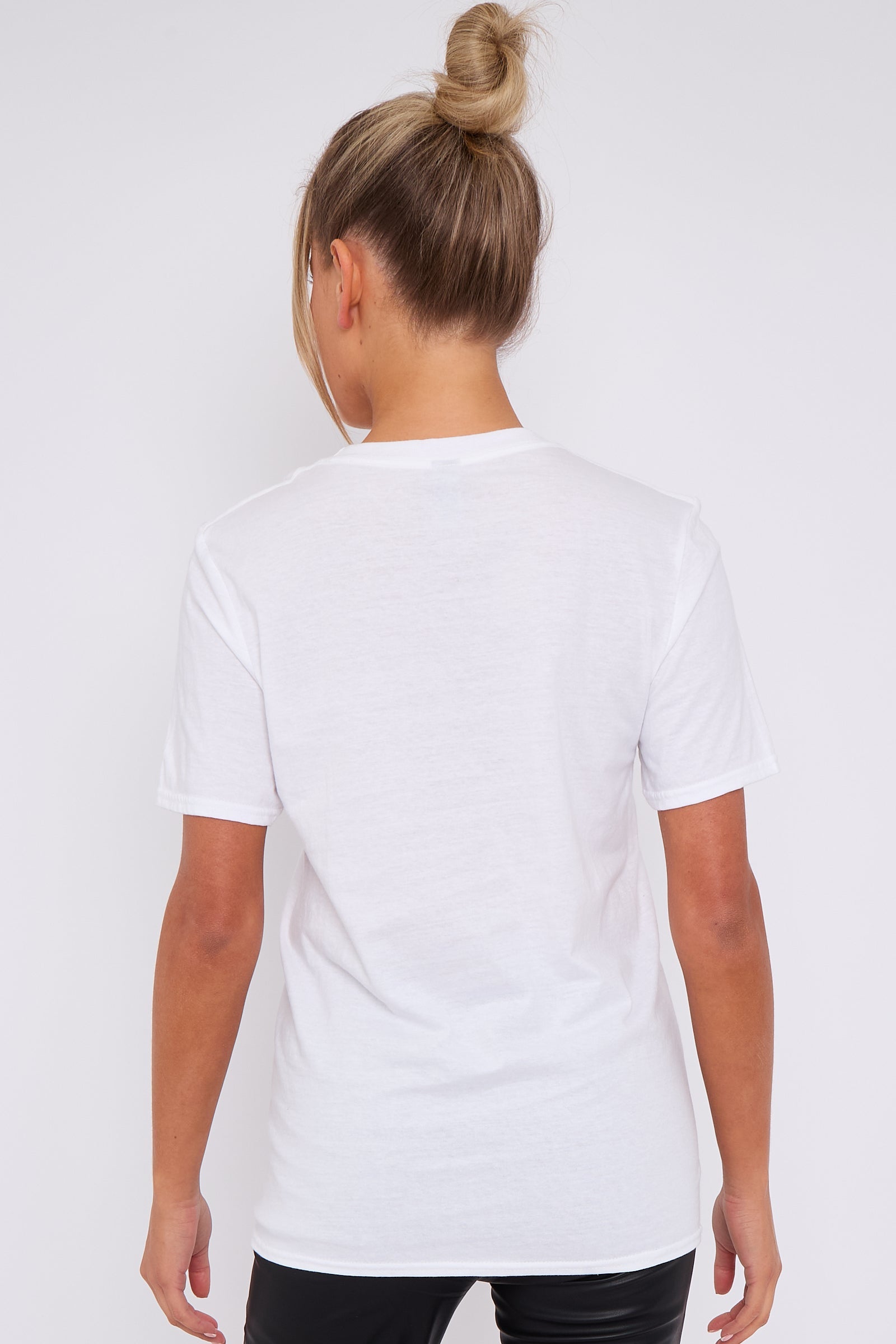 White C'est La Vie Short Sleeve Round Neck T Shirt-4